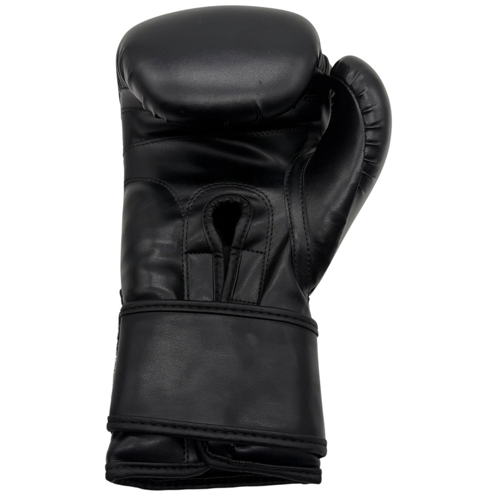 Black 12-oz Boxing Gloves Training Sparring Heavy Bag‎ Hook and Loop Closure - Picture 2 of 8